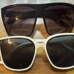 Stylish Black and White Sunglasses Set